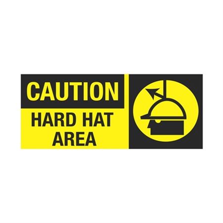 Caution Hard Hat Area 7" x 17" Sign